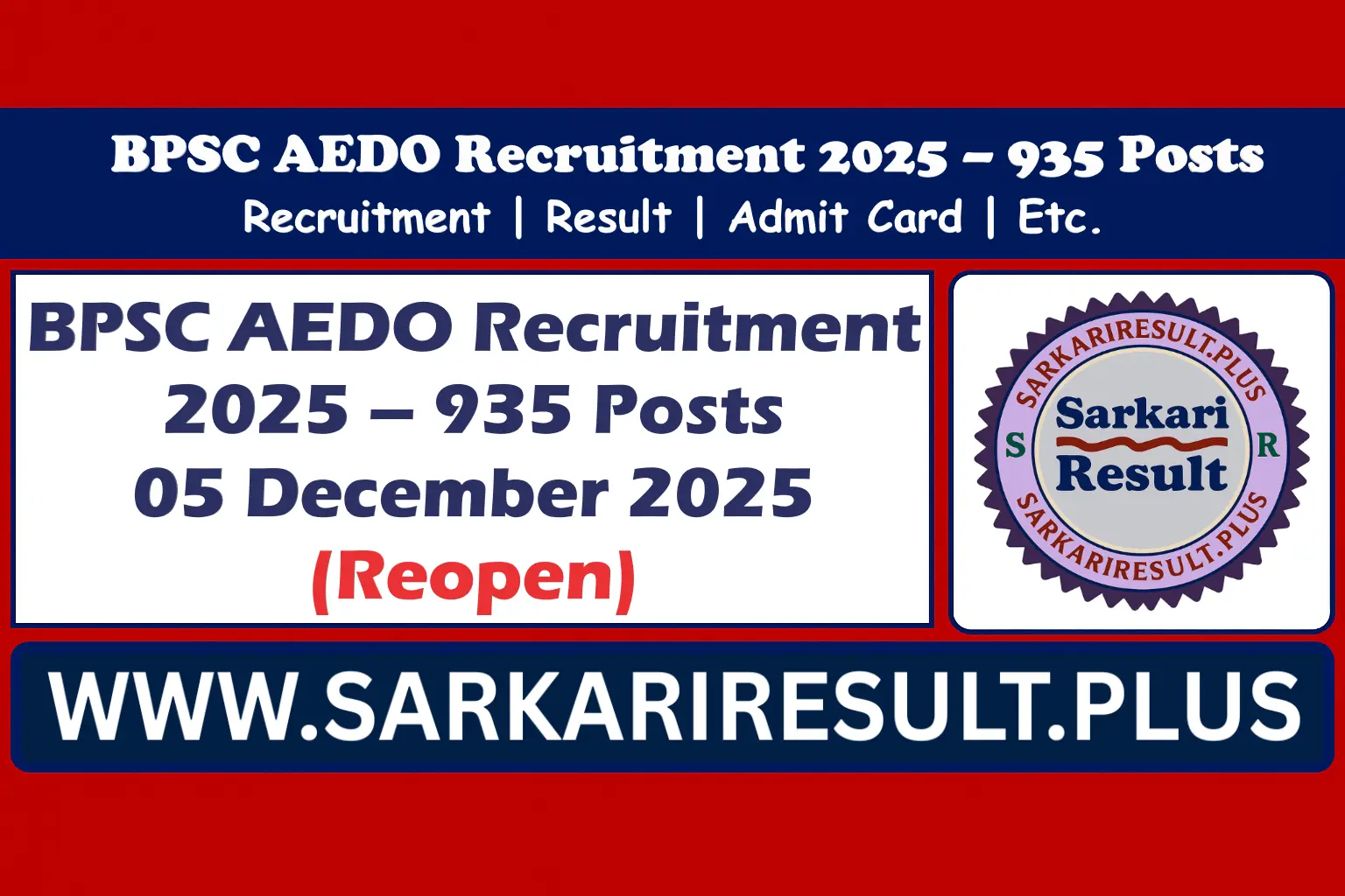 BPSC AEDO Online Form 2025