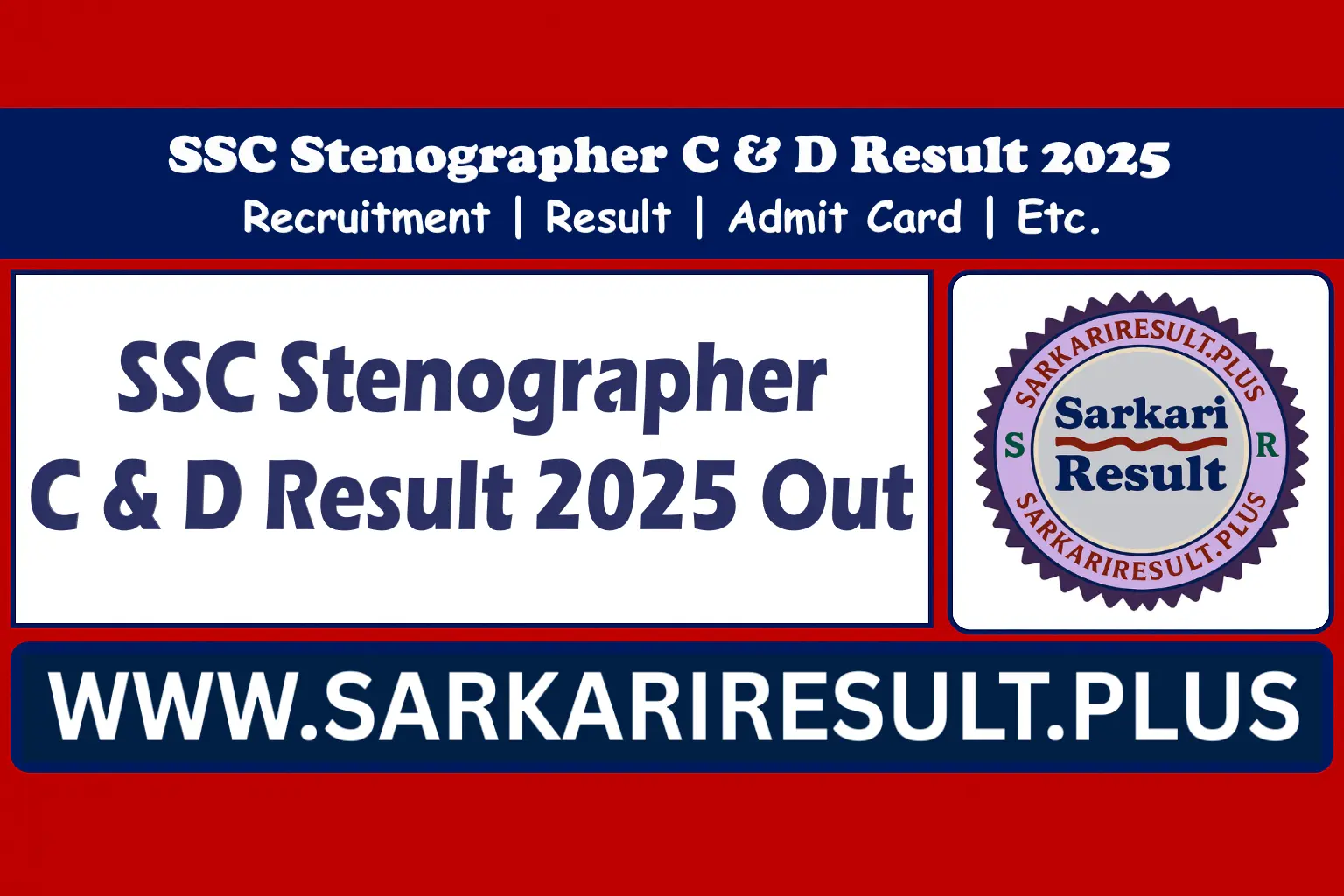 SSC Stenographer C & D Result 2025