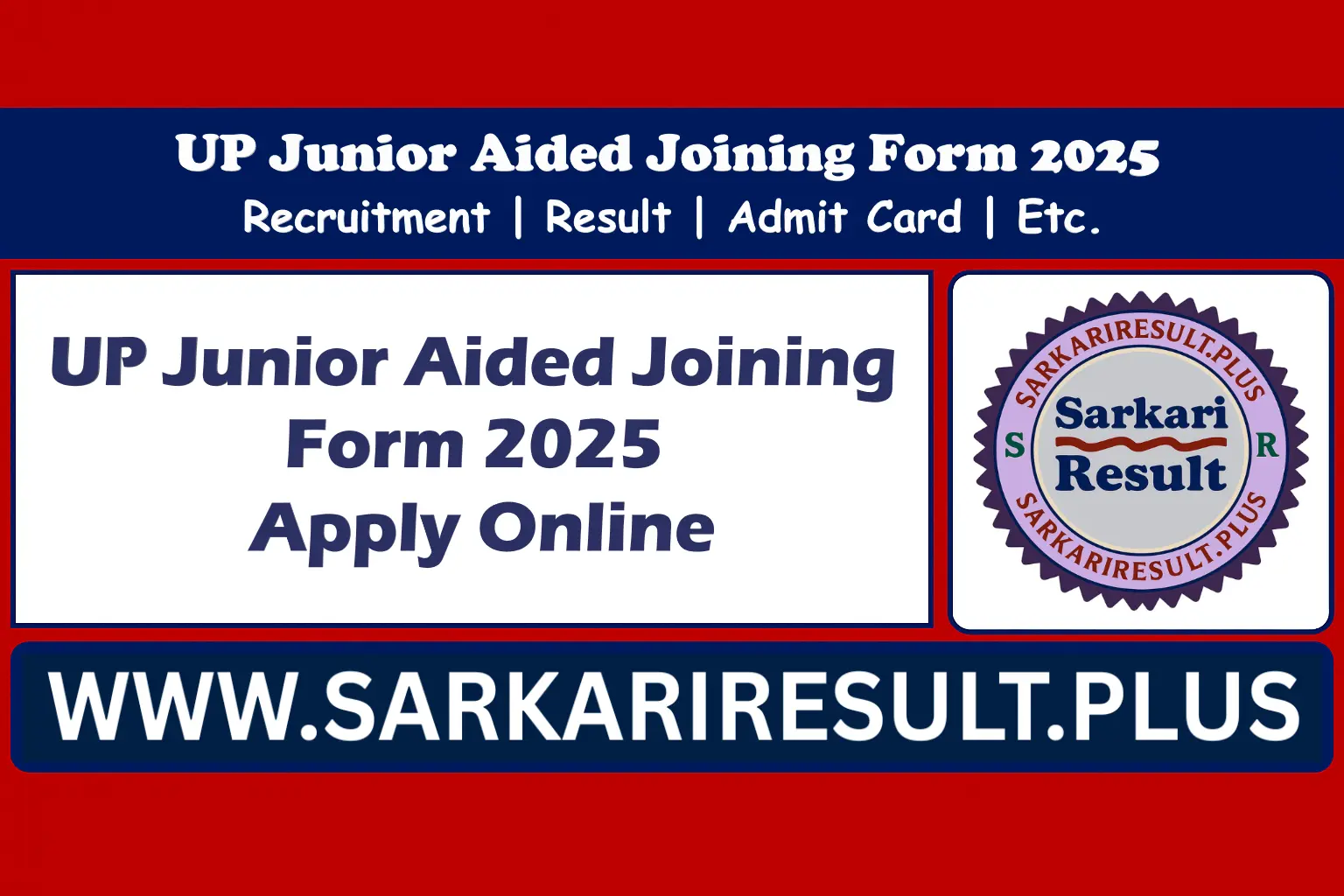 UP Junior Aided Joining Form 2025