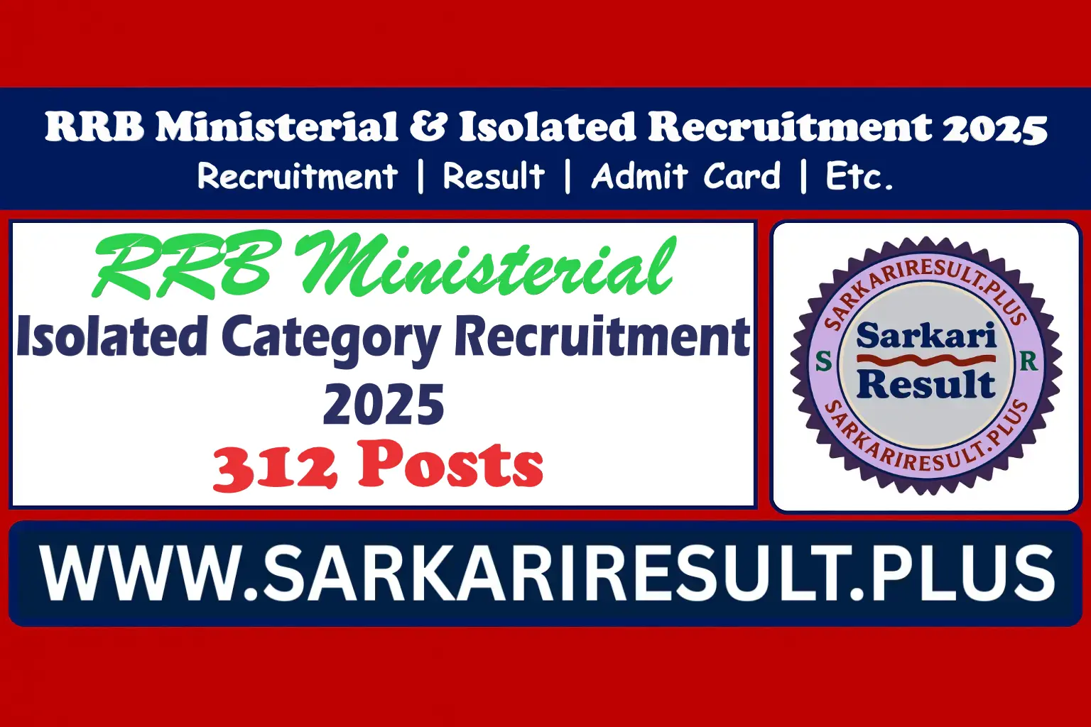 Isolated Category Recruitment 2025 – 312 Posts
