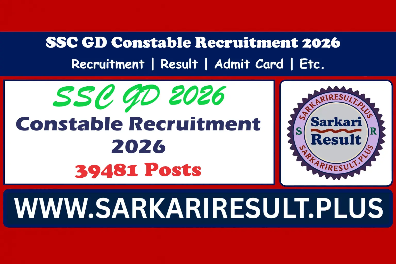 SSC GD Constable Recruitment 2026 Online Form