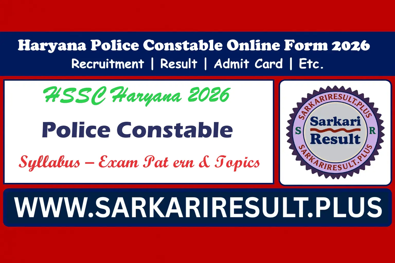Police Constable Recruitment 2026 Syllabus