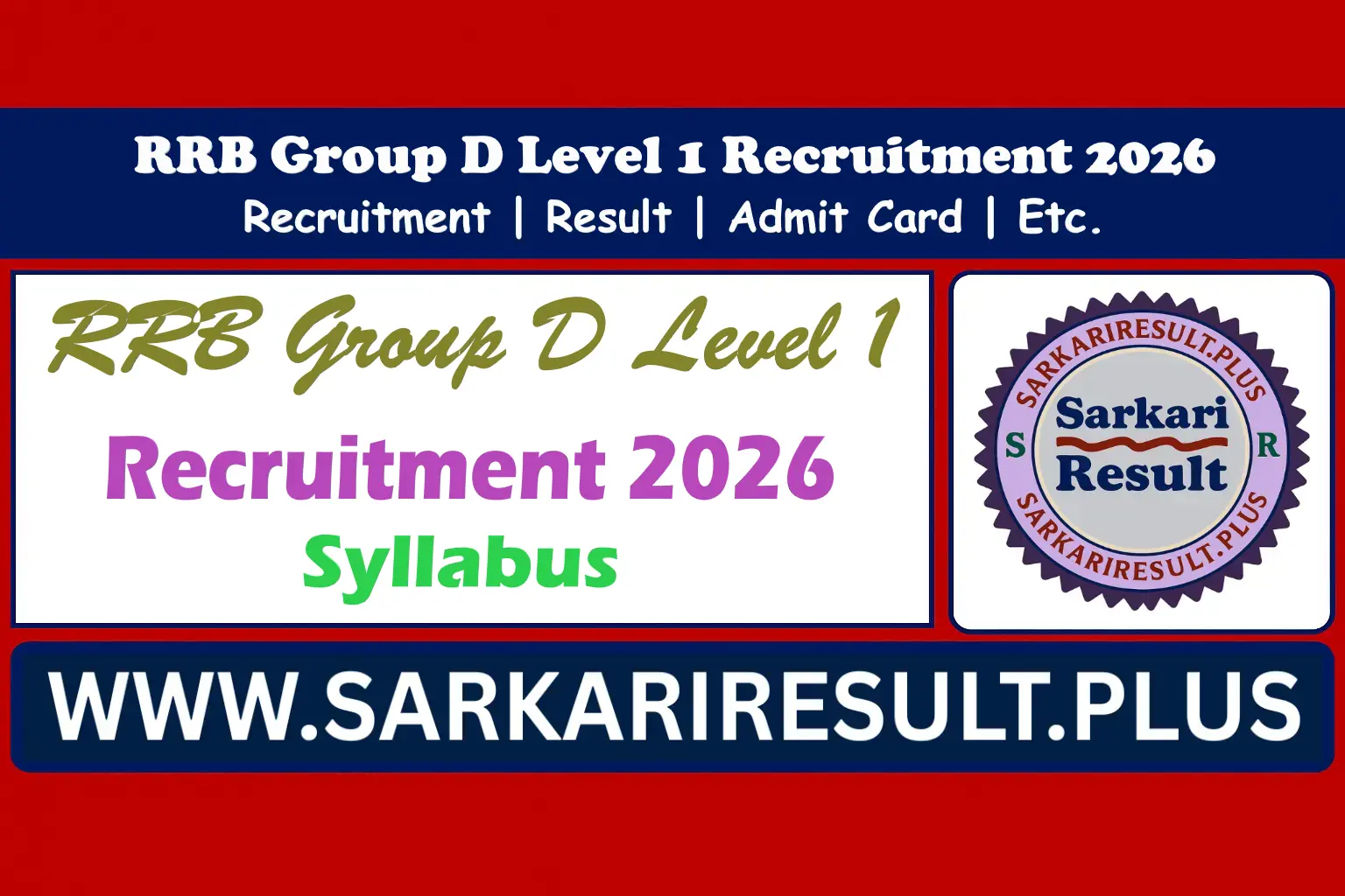 RRB Group D Syllabus 2026