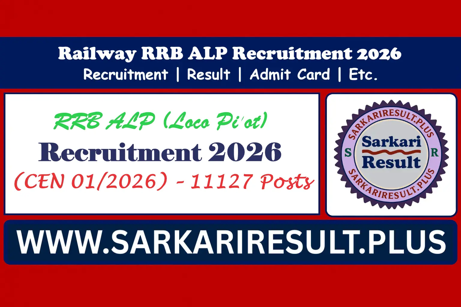 RRB ALP Recruitment 2026 – 11127 Posts