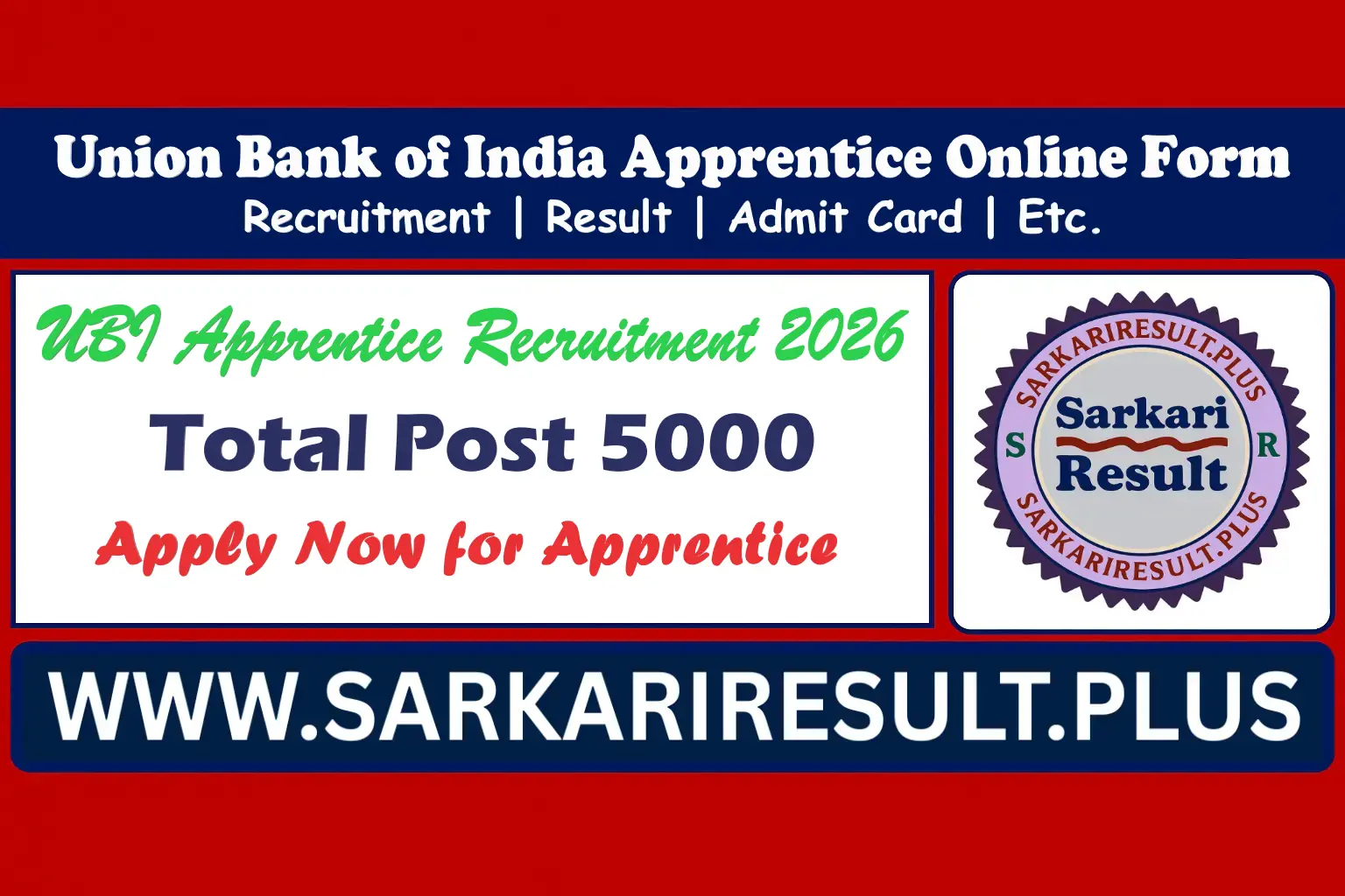 Union Bank of India Apprentice Recruitment 2026