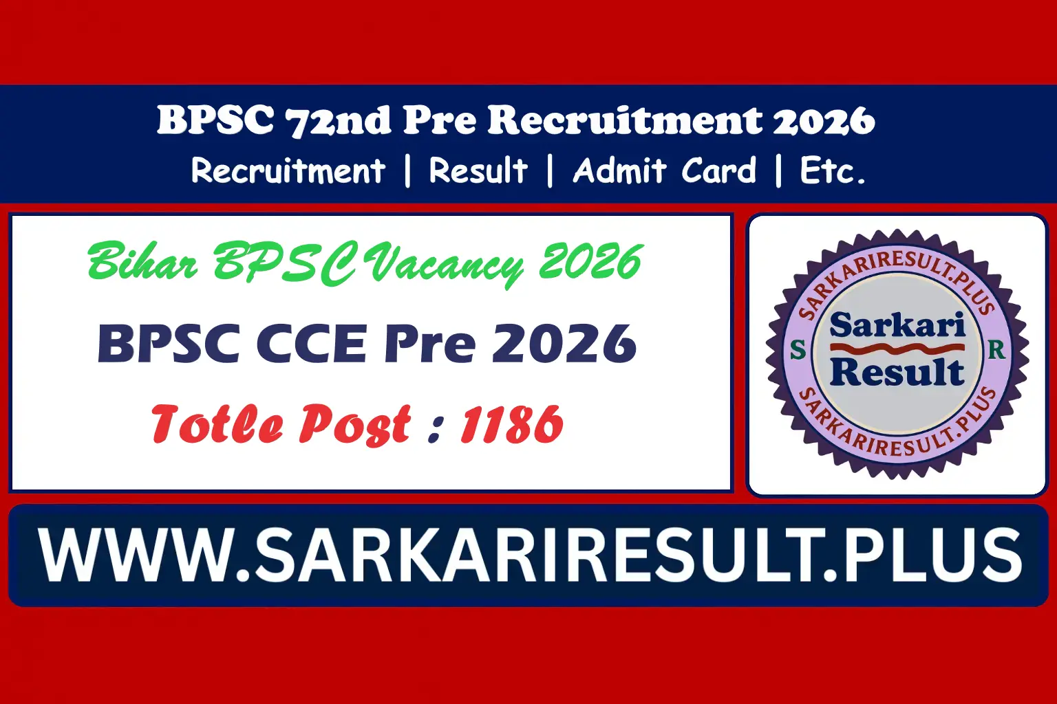 BPSC 72nd Pre Recruitment 2026