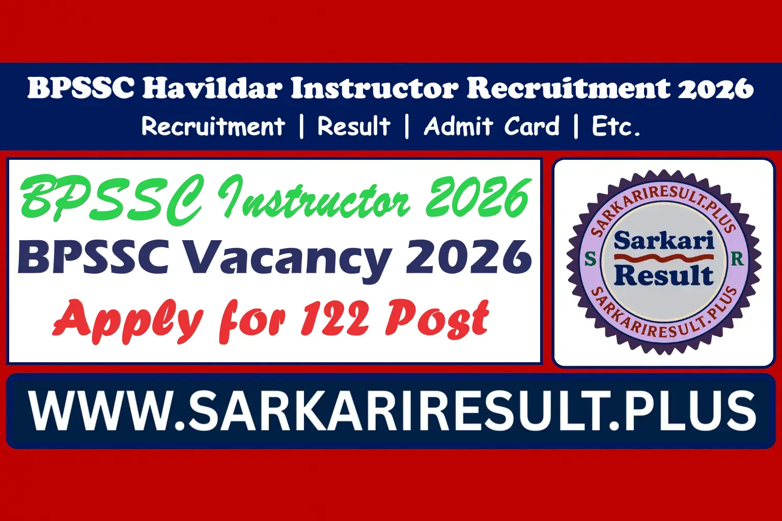 BPSSC Havildar Instructor Recruitment 2026