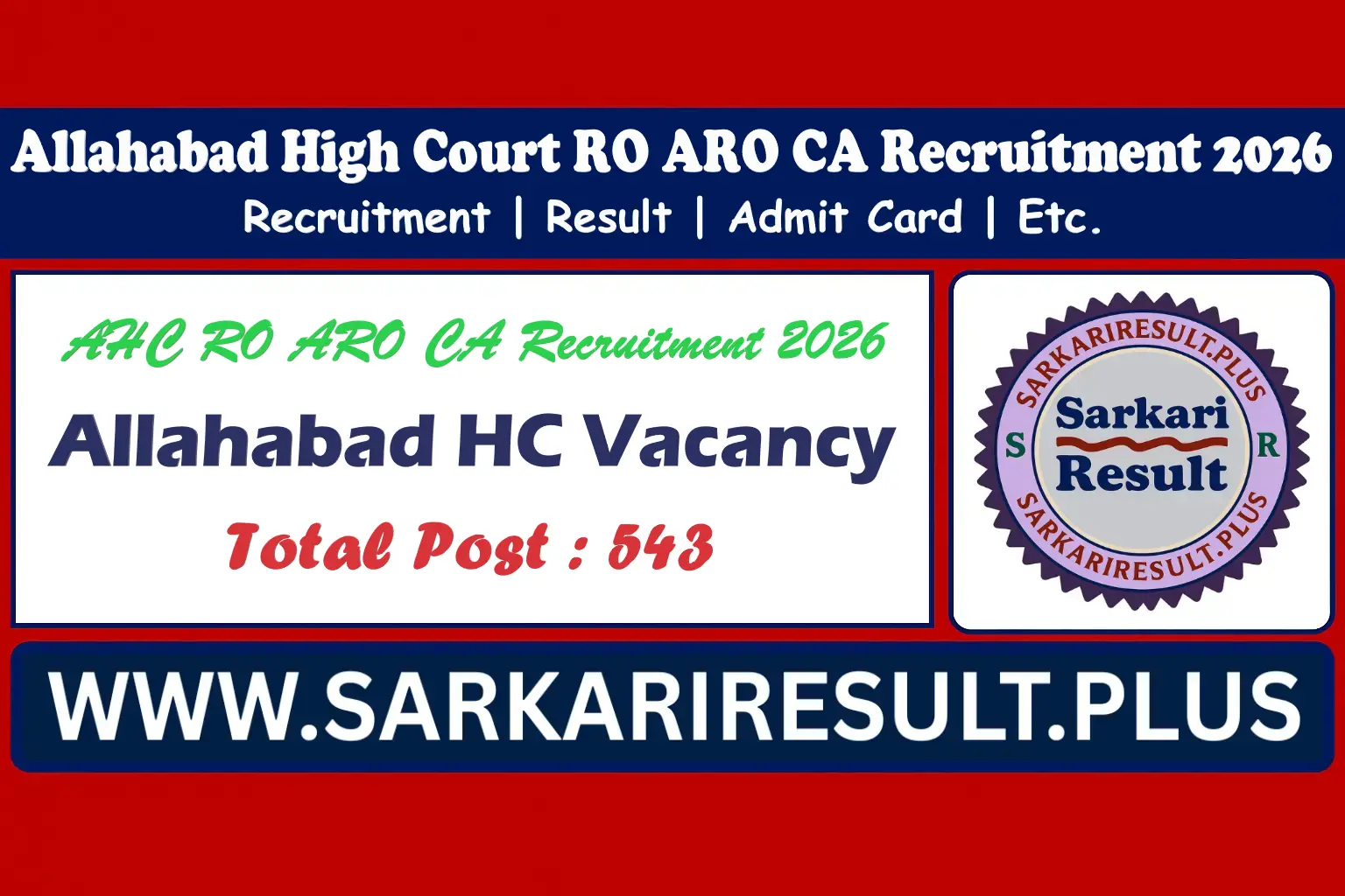 Allahabad High Court RO ARO CA Recruitment 2026